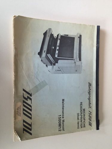 Microfilm Datagraphix 1500DL Service Manual