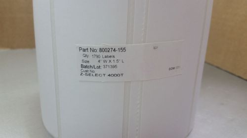 800274-155 Zebra Z-Select 4000T Paper Label, 4x1.5in
