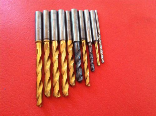 Lot of (9) Solid Carbide Drills