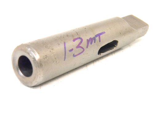 Well used collis morse taper drill sleeve #1mt-socket to #3mt-shank adapter for sale