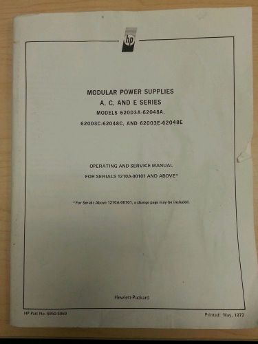 Operating service manual HP Hewlett Packard module in power supplies 62003A