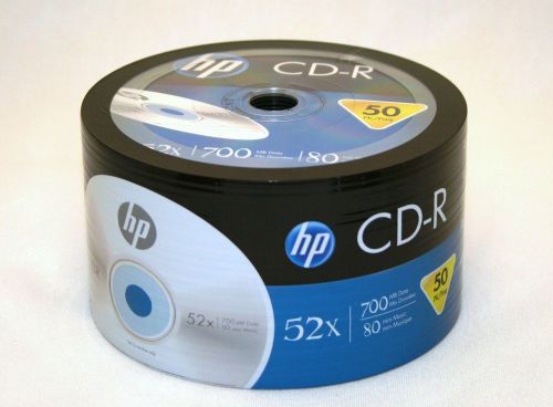 50 Brand new HP Logo 52x CD-R Media Disk Blank Recordable CD CDR Disc Free Ship