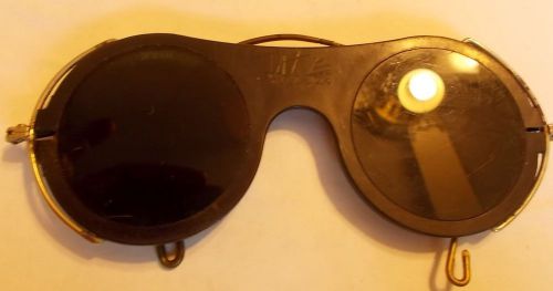 Vtg WILLSON Safety Glasses Steampunk Green Lenses Fibre Spec Frames