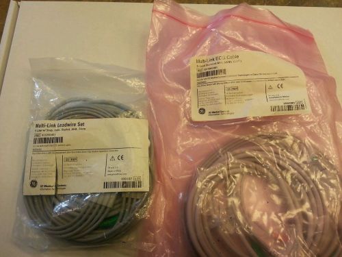 GE ECG Multi-Link Trunk Cable 2017003-001 &amp; Leadwires Set 411200-001