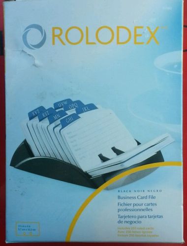 New Rolodex Business Card File Tray 67082 Black A-Z Indexed Tabs 250 Cards