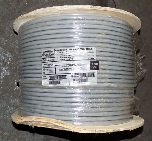 Carol Brand General Cable C4078A.41.10 Gray 40 Conductor 22 Gauge 1000 Ft Spool