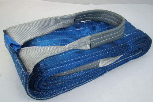 8&#034; x 20&#039; blue heavy duty nylon sling tow recovery strap 16,000 lbs single ply for sale