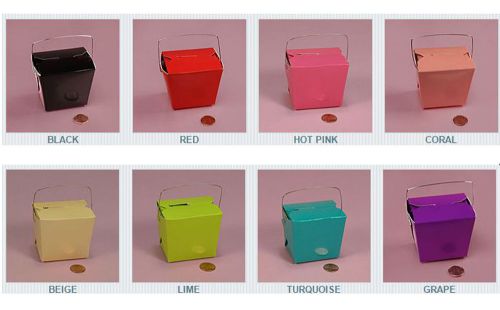 Colored chinese take-out boxes. wired.  48 pcs.  multiple sizes for sale