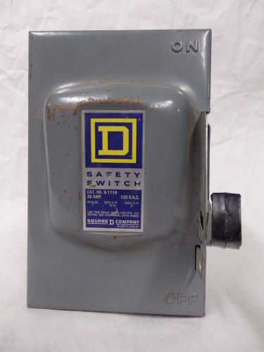 Square d safety switch single throw, fusible no. d-111n 30 a 120 vac   (b6) for sale