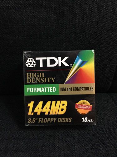 TDK 3.5 inch 1.44MB Pre-Fmt Black Diskettes 10-Pack (MF-2HDIF)