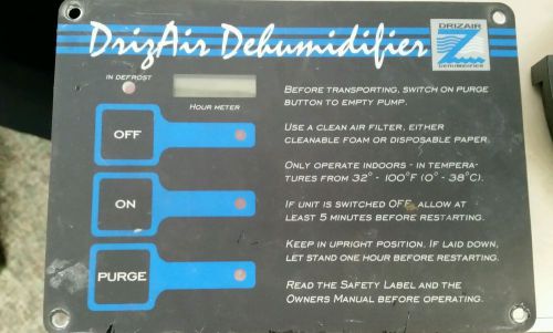 Dri-Eaz DrizAir control panel for Dehumidifier 08-00181