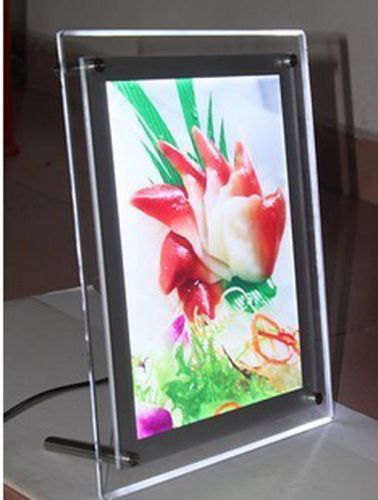 New A2 Slim Clear Acrylic LED Panel Light Box for Menu Poster Ad Display Crystal