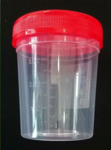 10pcs Red Specimen Cup Lab Disposable Urine Container Cap Collection 60ml PP