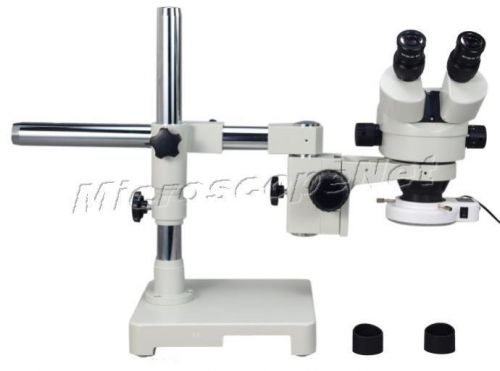 7X-45X Boom Stand Binocular Zoom Stereo Microscope +LED