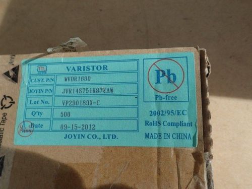 JVR14S751K87YAW Varistor Resistor VDR 14MM DC=615V 100X