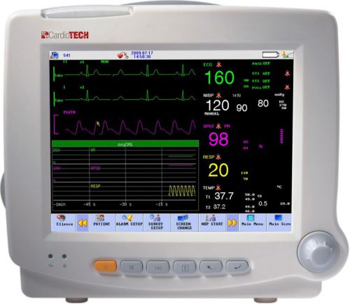 Cardiotech patient monitor, 8 inch multi paramenter for sale