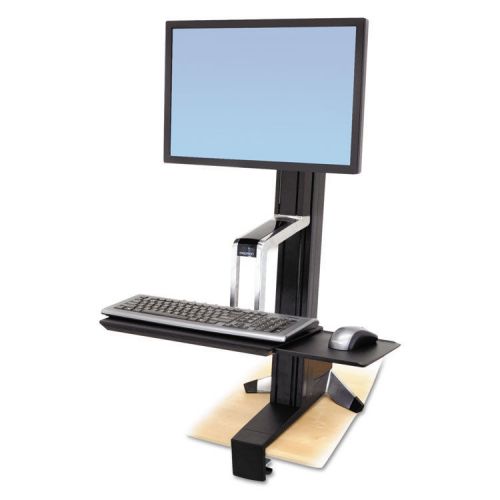&#034;Ergotron WorkFit-S Sit-Stand Workstation without Worksurface, Aluminum/Black&#034;