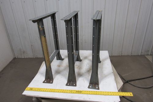 Vintage Industrial Steel Shop Table Legs Workbench Legs 31-1/4&#034; Tall Lot of 3