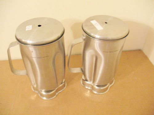 WARING BLENDER 32oz STAINLESS STEEL CONTAINER WITH BLADE AND LID LOT OF 2