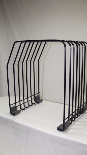 Coated Metal Wire Office Organizer 7 slot Large Med Duty File System Blk 7X6X1&#034;