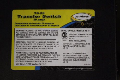 Go power 30a transfer switch for sale