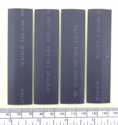 Heat shrink tubing - black 13,0 x 85 mm - pack of 4