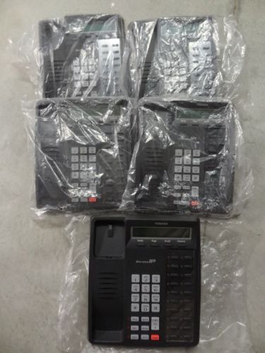 Lot of 5 Toshiba IP Enterprise IPT1020-SD LCD Used Phone System Sets No Handsets