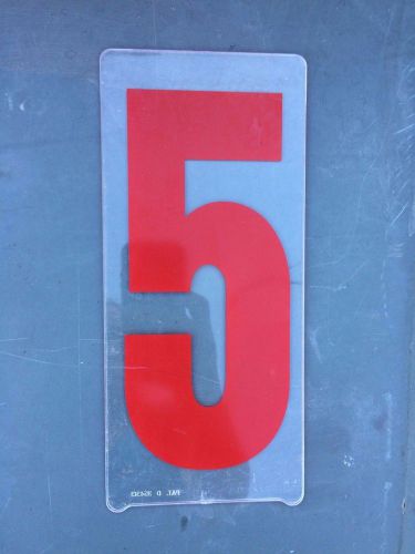 Gemini 8&#034; plastic Marquee Sign Letter Number &#034;5&#034; Replacement