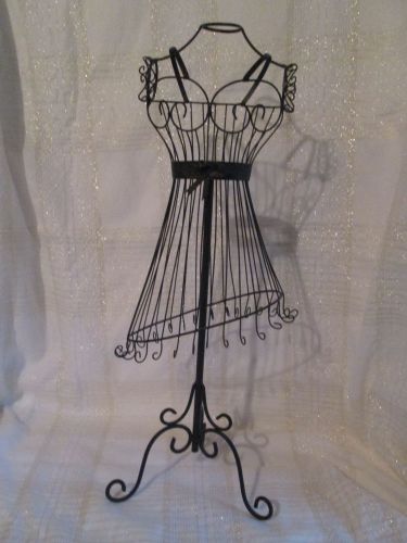 TABLETOP 25&#034; WIRE DRESS FORM SCARF JEWELRY VINTAGE CHILDS CLOTHING DISPLAY