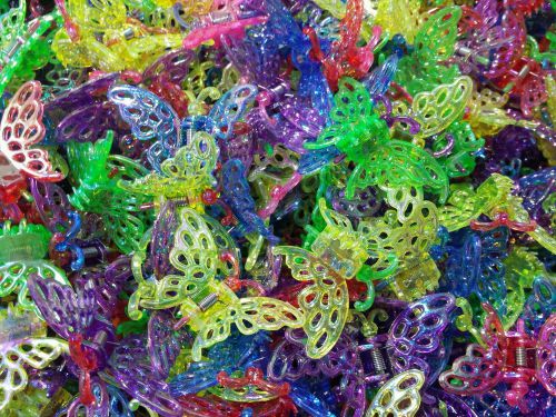24 piece Girls butterfly Hair Bright Plastic Clips Princess Crown birthday gift