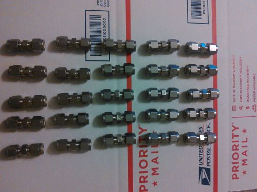 Lot of 25 New SWAGELOK 1/4&#034; Unions Fittings Stainless Steel Free Shipping
