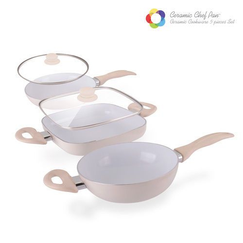 Ceramic chef pan elegance edition frying pans (5 pieces) for sale