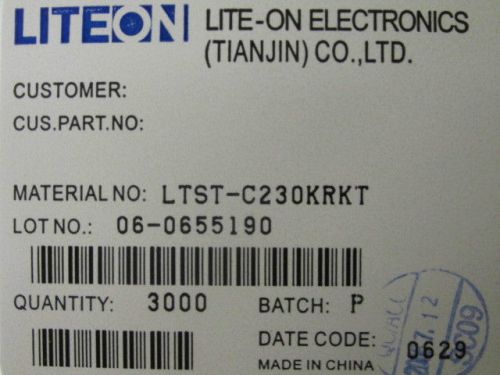 9,000 PCS LITE ON LTST-C230KRKT LED Uni-Color Red 639nm 2-Pin Chip LED