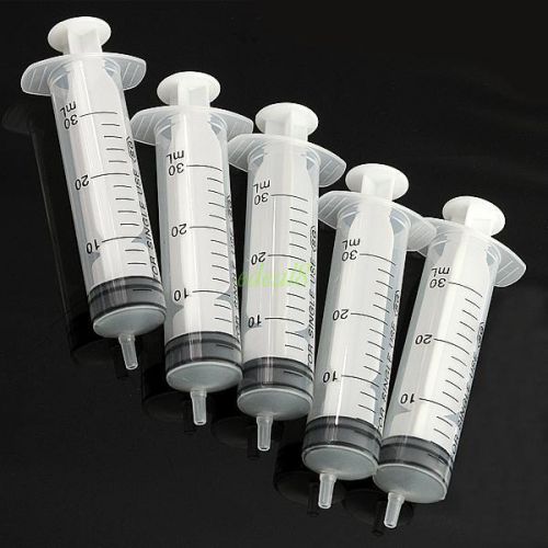 5pcs Disposable Plastic Syringe Sampler For Lab Accurate Nutrient Measuring 30cc