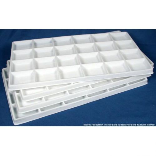 24 Compartment Display Tray Inserts Gray 14 1/8&#034; 4Pcs