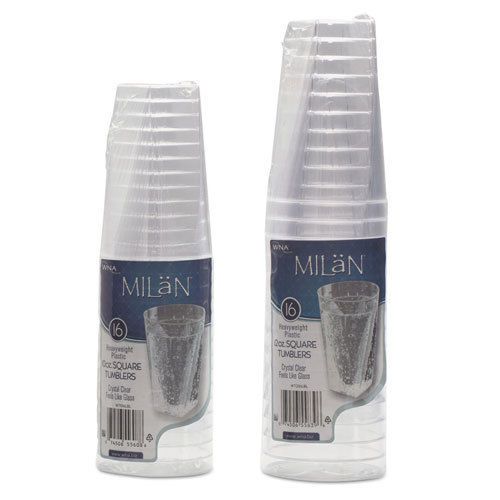 Milan tumblers, 12 oz, plastic, clear, 16 tumblers/pack for sale
