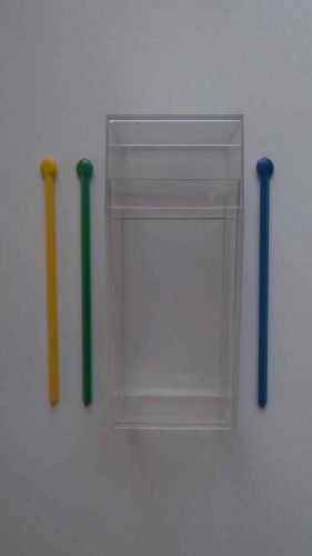 24 - New Reusable 2 piece Clear Container with 65 - 4 inch Stir/Swizzle Sticks