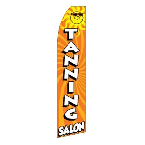 TANNING 11.5&#039; TALL FLUTTER FEATHER BOW BUSINESS SWOOPER FLAG BANNER