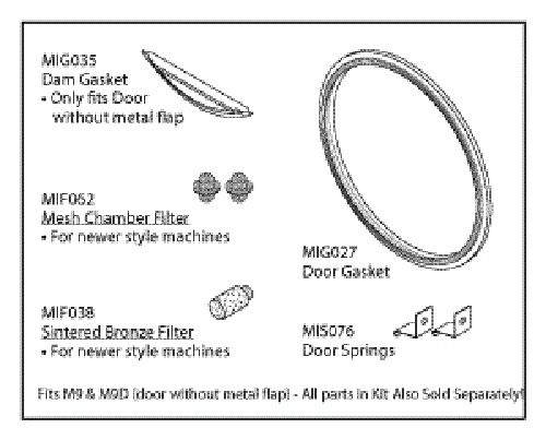 midmark m9 sterilizer autoclave PM service kit OEM MIK072 door gasket New