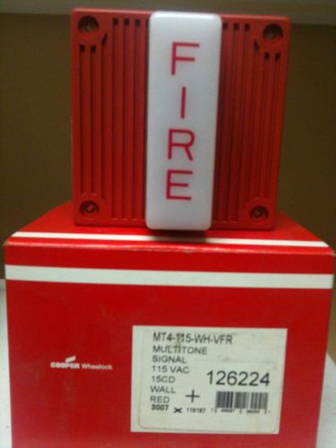 Wheelock mt4-115-wh-vfr, 115v red fire alarm multitude signal 126224 for sale