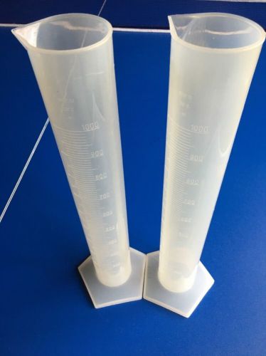 2-1000ml single scale plastic molded graduated cylinder,to contain/to deliver.pp for sale