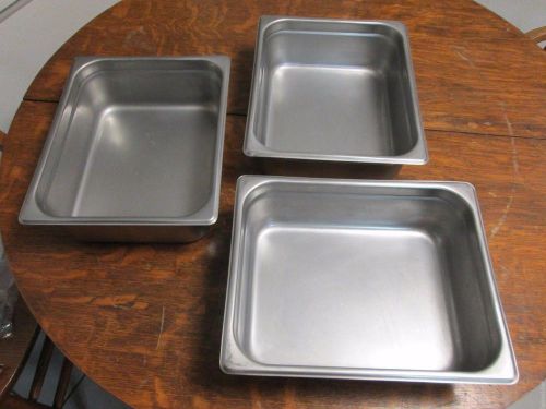 3 Update 18-8 Stainless 12 3/4  x10.5  x 4 Steam table Pans EUC