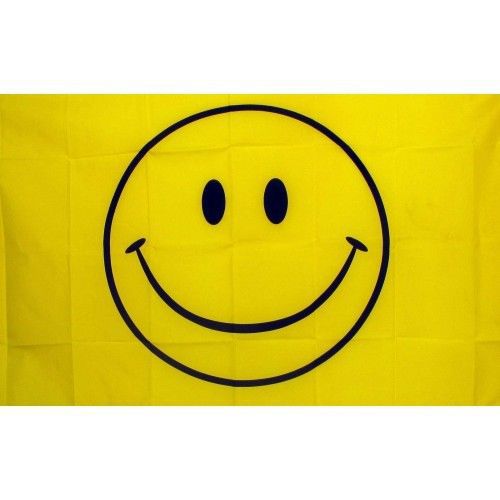 3 Smiley Face Flags 3ft x 5ft Happy Banners (three)