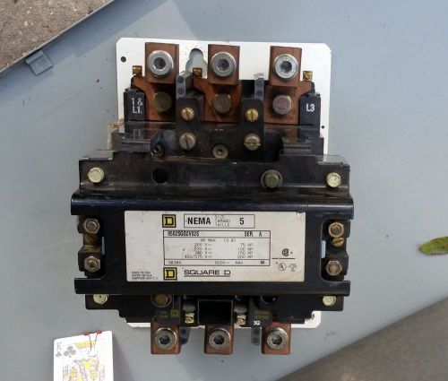 1 USED SQUARE D 8502 SG02 SIZE 5 MOTOR CONTACTOR