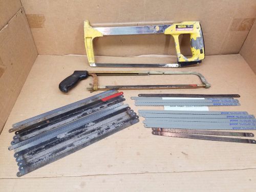 2 Hacksaw set #Stanley 15-113 Contractor Grade &amp; assorted hacksaw blades