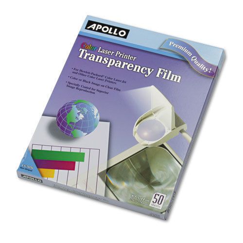 Color Laser-Device Transparency Film, Letter, Clear, 50/Box