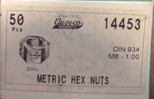 Au-Ve-Co Metric Hex Nuts, Zinc, M8 - 1.00, QTY 200, 14453 |KD2|RL