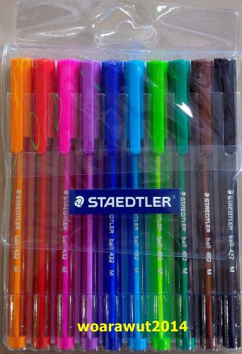 Staedtler triangular ballpoint pens 10 brilliant colors