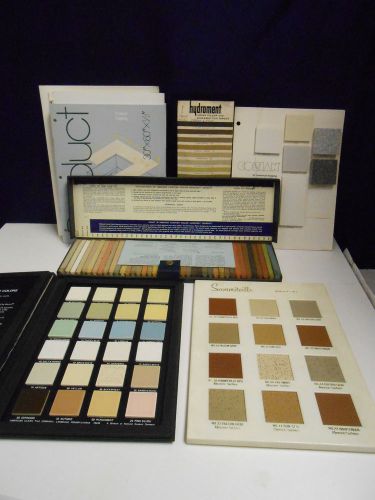 Vtg Salesman Sample Books Tiles Grout Quarry Stone Corian Color Samples Booklet