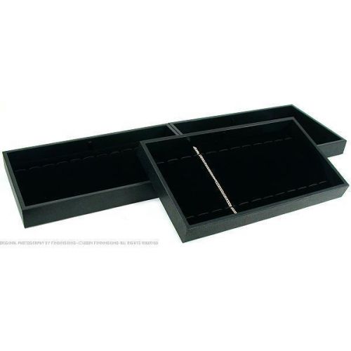 36 Slot Bracelet Watch Display Black Velvet Travel Tray